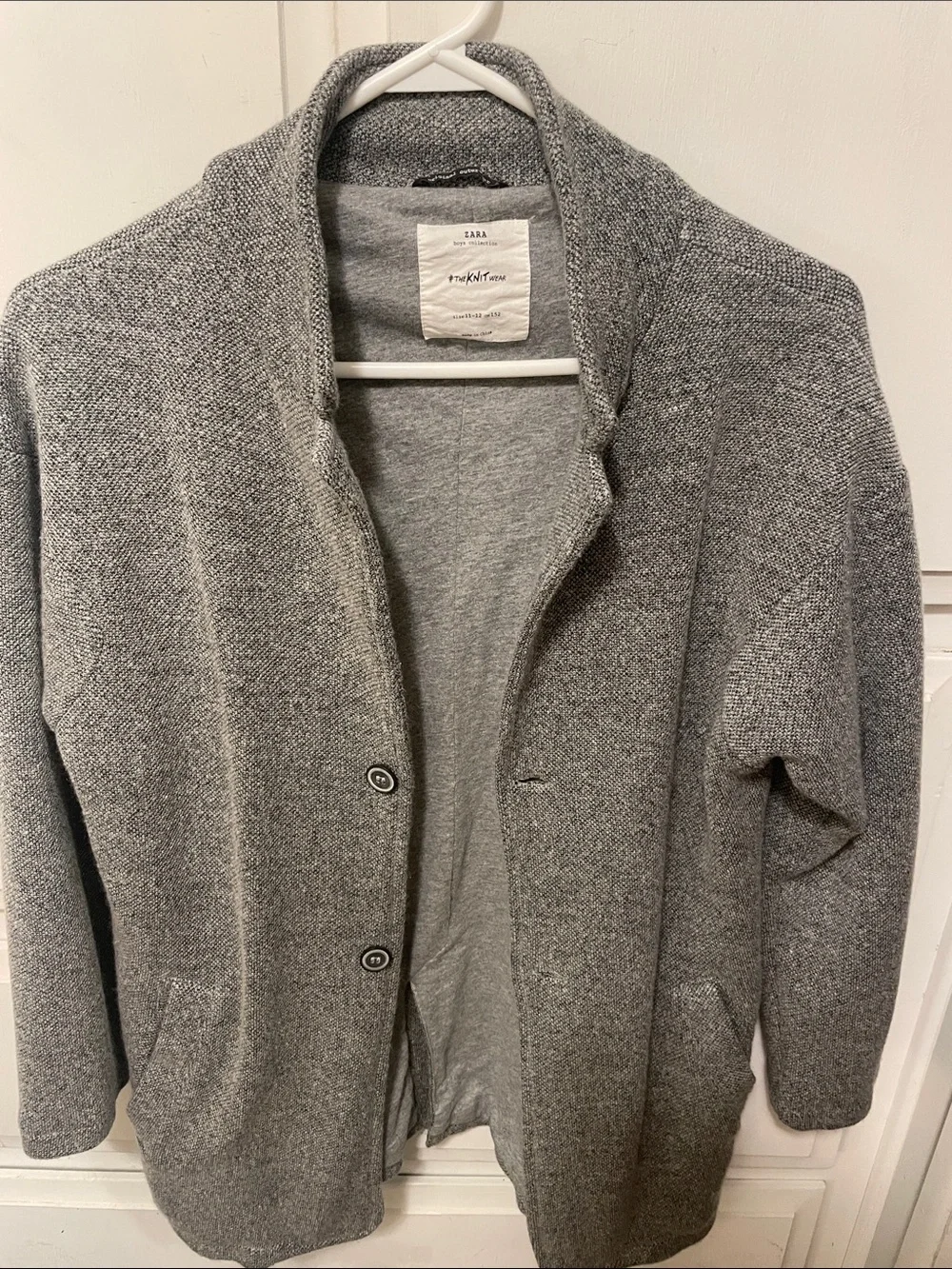 Zara Boy’s Heather Gray Button-Up Cardigan Jacket